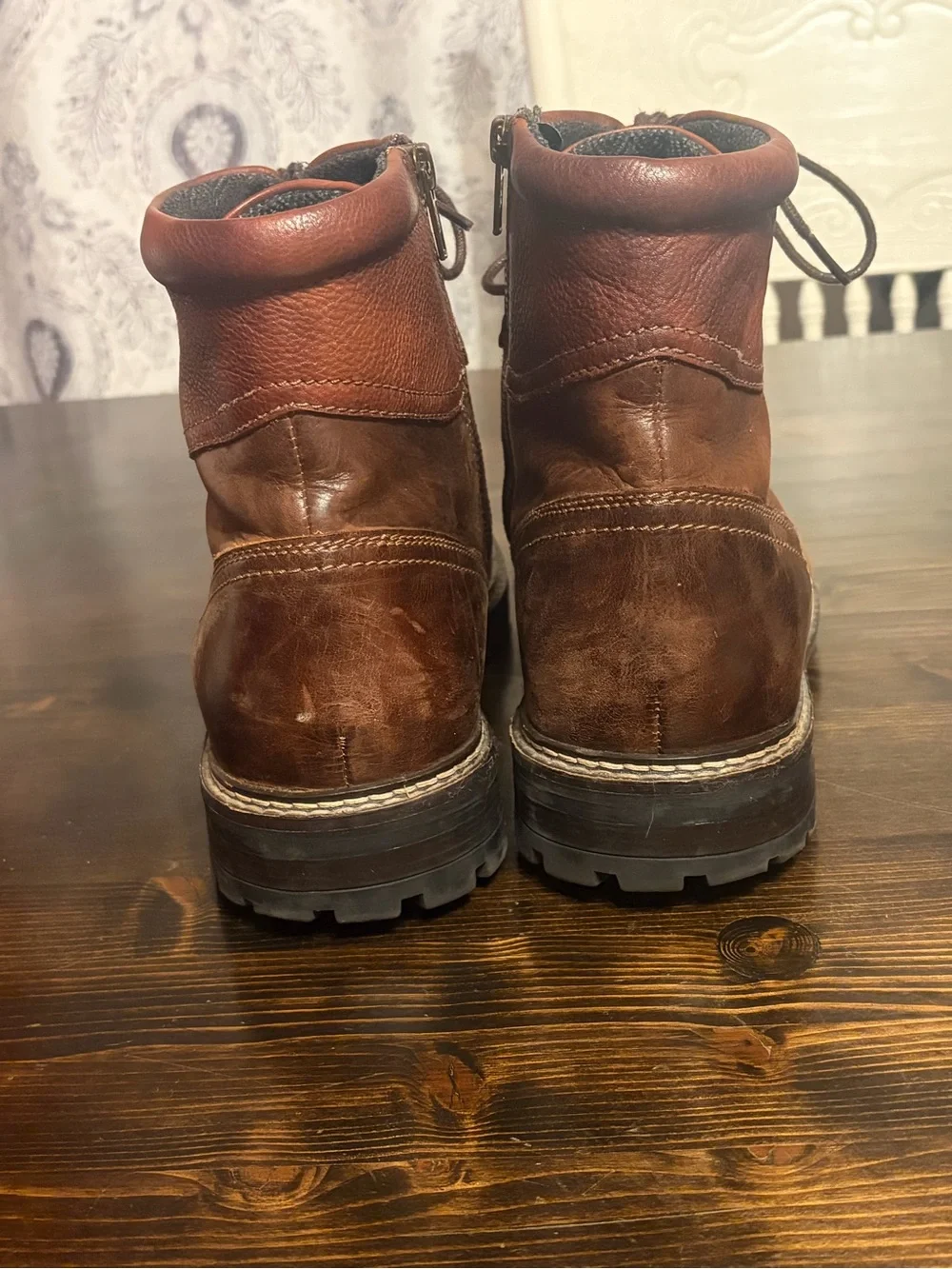 Targus Men's Brown Leather Lace-Up Boots